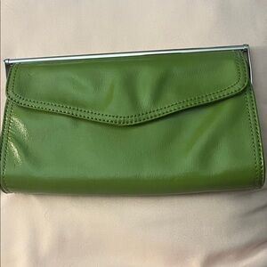 Ann Taylor Vibrant Green Leather Clutch